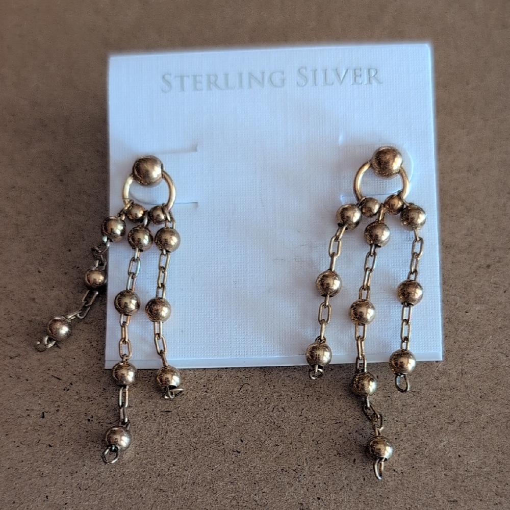 Gold Vermeil Sterling Silver Dangle Earrings